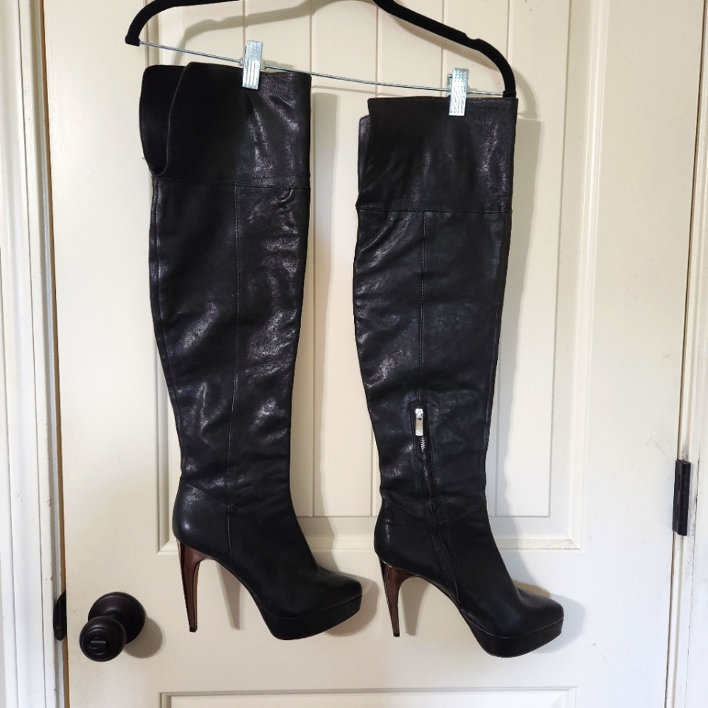 Vince Camuto Thigh High Over The Knee Stiletto Boots Black